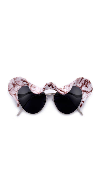"Fancy"-Statement Architectural Ruffle Design Runway Sunglasses