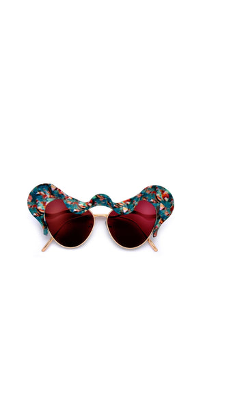 "Fancy"-Statement Architectural Ruffle Design Runway Sunglasses
