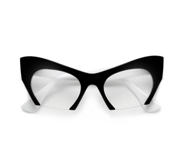 "Omi" Sharp Rimless Bottom Modernized Cat-Eye Frame-High Fashion Designer Inspired Glasses & Sunnies