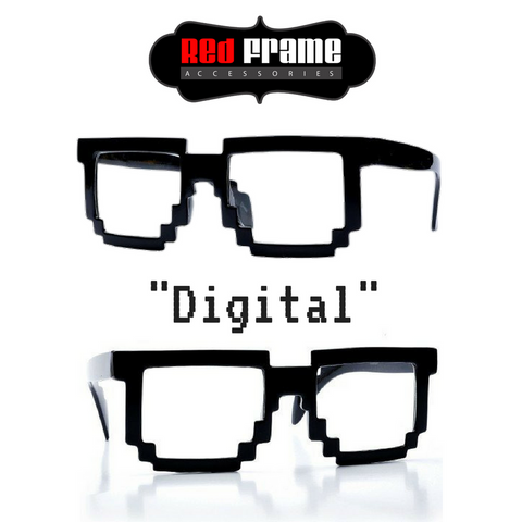 "Digital" -pixelated block wayfarer style frame